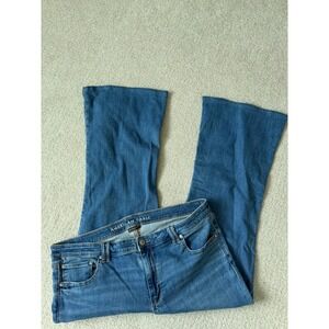 American Eagle Boho Low-Rise Flare Jeans Size 18 Blue Next Level Stretch